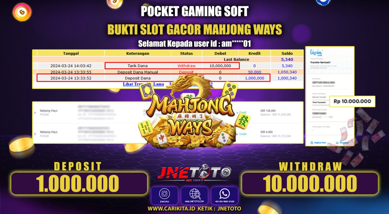 Bukti Jackpot JNETOTO Di Pasaran Carolinaday Rp. 10.000.000 LUNAS